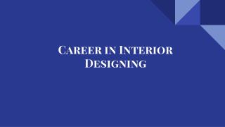 Career in Interior Designing