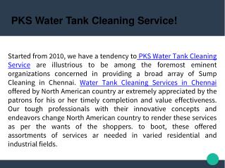 Water Tank Cleaning Services in Chennai