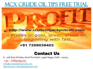MCX Crude Oil Tips Free Trial