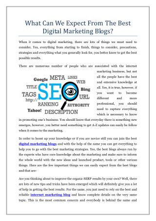 What Can We Expect From The Best Digital Marketing Blogs?