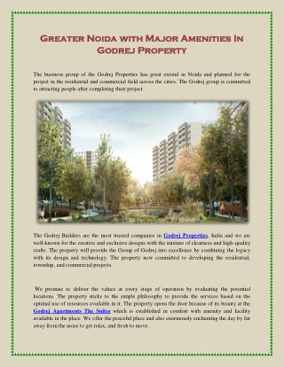 Greater Noida with Major Amenities In Godrej Property