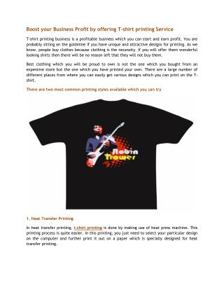 Boost your Business Profit by offering T-shirt printing Service