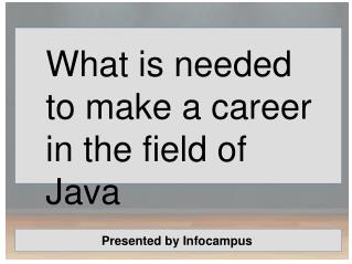 What is needed to make a career in the field of Java