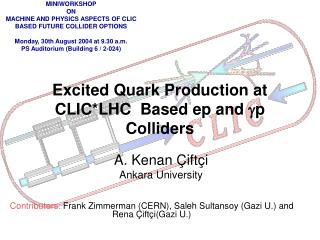 Excited Quark Production at CLIC*LHC Based ep and g p Colliders