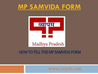 MP Samvida form: MP Samvida Shikshak Vacancy 2017