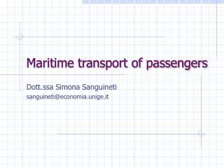 Maritime transport of passengers