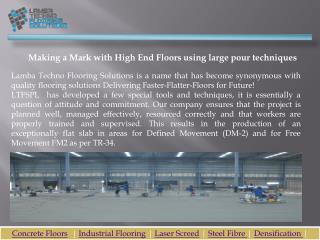 Laser Screed and Industrial Flooring