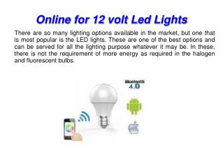 Place your order online for 12 volt Led lights