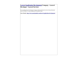 Laravel Application Development Company - Laravel Developer - Laravel Services