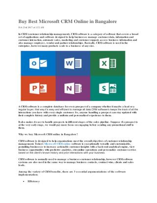 Buy best Microsoft CRM online in Bangalore