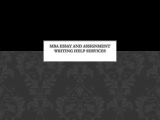 MBA Essay Writing Services