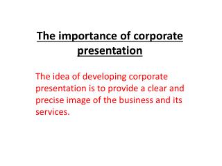 corporate ppt presentation in bangalore