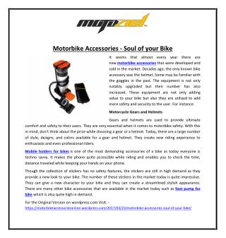 Motorbike Accessories - Soul of your Bike