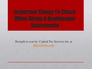 Important things to check when hiring a bookkeeper sacramento