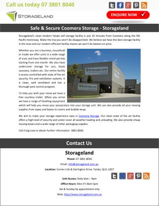 Safe & Secure Coomera Storage – Storageland