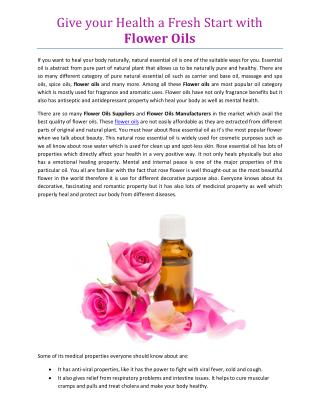Give your Health a Fresh Start with Flower Oils