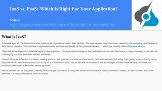 IaaS vs. PaaS: Which Is Right For Your Application?