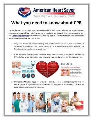 What you need to know about CPR