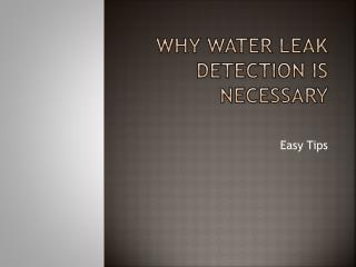 Water Leak Detection Can Save your Water Bill