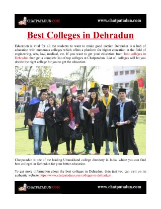 Best Colleges in Dehradun