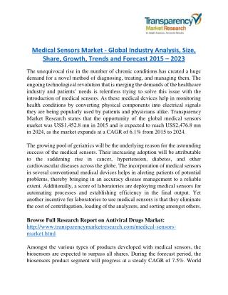 Medical Sensors Market: Asia Pacific to Take Over as Leading Region
