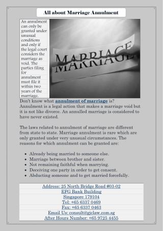 All about Marriage Annulment