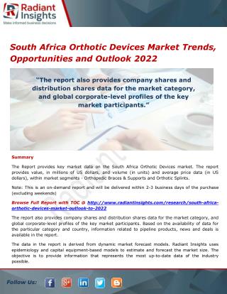 South Africa Orthotic Devices Market Size, Share, Growth Report 2022