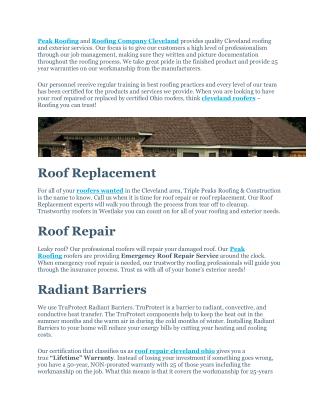 Roofers Cleveland Ohio