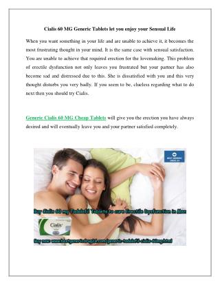 Buy Generic Cialis 60 MG Professional Online at BestGenericDrug24