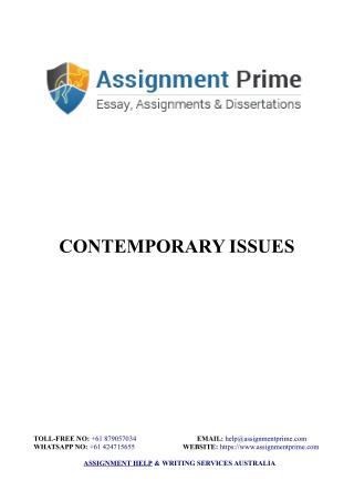 Sample Assignment on Contemporary Issues in Tour and Travel Industry