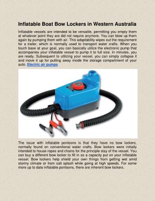 Inflatable Boat Bow Lockers in Western Australia
