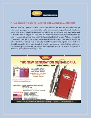 Find the new generation of nail drill - LURACO Technologies