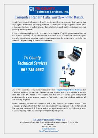 Computer Repair Lake worth – Some Basics