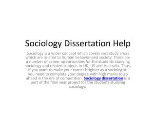 Why students seek Sociology help for dissertation?