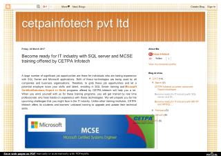 Become ready for it industry with sql server and mcse training offered by cetpa infotech