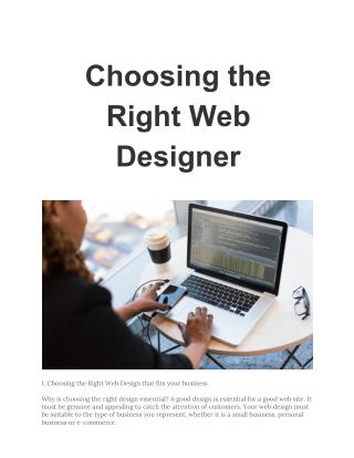 Choosing the Right Web Designer