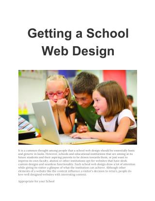 Getting a School Web Design