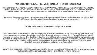 WA 0812 8899 4755 (Ibu Vani) HARGA FIFORLIF Riau RESMI