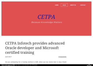 Cetpa infotech provides advanced oracle developer and microsoft certified training