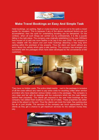 Make Travel Bookings an Easy And Simple Task