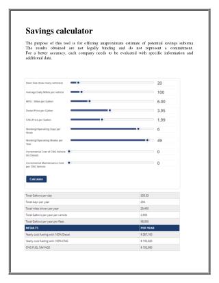 CNG Calculator