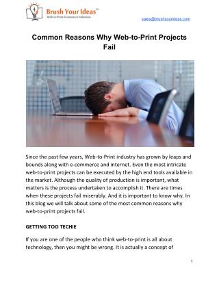 Common Reasons Why Web-to-Print Projects Fail