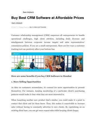 Buy Best CRM Software at Affordable Prices