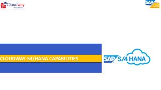 Cloudway S4 HANA Capabilities