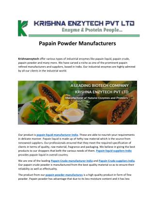 Papain Powder Manufacturers