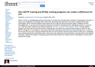 How mcitp training and mysql training programs can create a difference for you