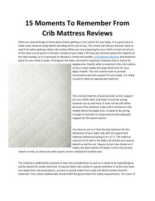 Best Crib Mattress