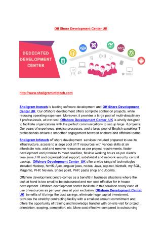 Off Shore Development Center UK | Off Shore Development Center USA | Off Shore Development Center