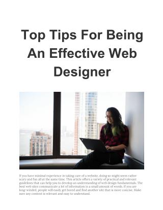 Top Tips For Being An Effective Web Designer