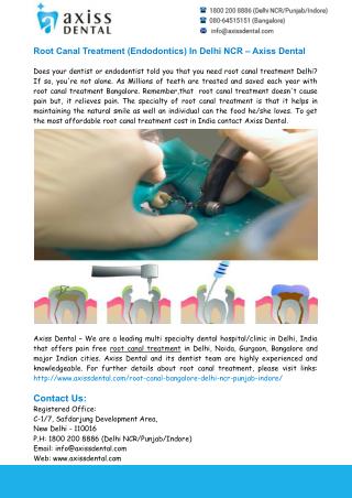 Root Canal Treatment - Long Lasting RCT solution In Bangalore